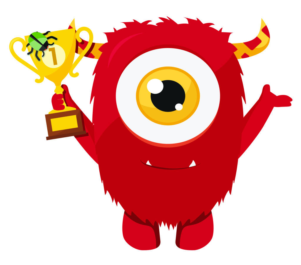 Scanny holding gold trophy